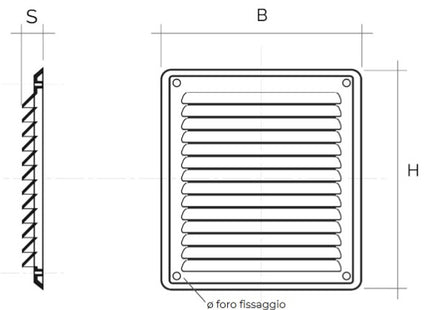 LA VENTILAZIONE GRIGLIA IN ABS DA SOVRAPPORRE CON RETE MM175X146 BIANCO