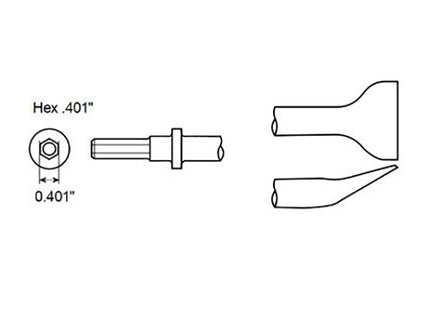 CHICAGO PNEUMATIC SCALPELLO ESAGONALE AD ANGOLO MM180X32