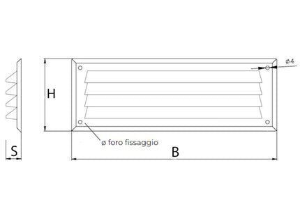 LA VENTILAZIONE GRIGLIA IN ABS DA SOVRAPPORRE CON RETE MM227X 80 BIANCO