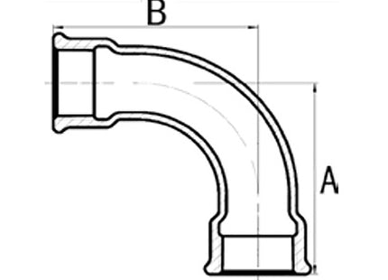 GT COMIS ART1202 CURVA IN GHISA A 90° FEMMINA/FEMMINA 3/4"