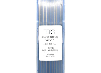 SOGES ELETTRODI SIDER VC20 TUNGSTENO GRIGIO 2% CERIO D.MM1,6X175 PZ10