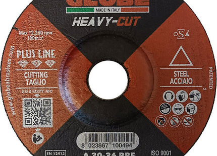 GLOBE DISCO DA TAGLIO A CENTRO DEPRESSO D.MM125X3,2X22,23 ACCIAIO