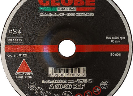 GLOBE DISCO DA TAGLIO A CENTRO DEPRESSO D.MM180X3,2X22,23 ACCIAIO