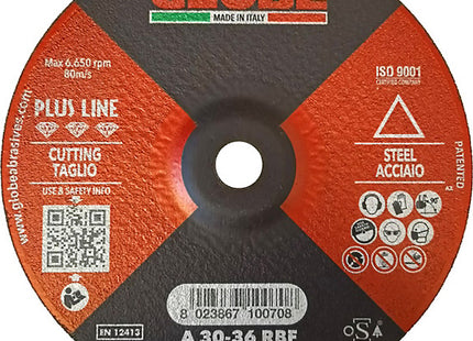 GLOBE DISCO DA TAGLIO A CENTRO DEPRESSO D.MM230X3,2X22,23 ACCIAIO