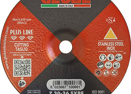 GLOBE DISCO DA TAGLIO A CENTRO DEPRESSO D.MM230X2,5X22,23 INOX