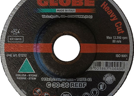 GLOBE DISCO DA TAGLIO A CENTRO DEPRESSO D.MM115X3,2X22,23 EDILIZIA