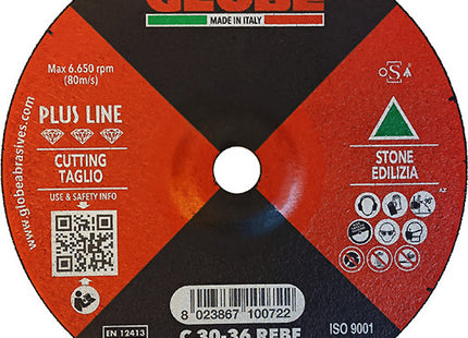 GLOBE DISCO DA TAGLIO A CENTRO DEPRESSO D.MM230X3,2X22,23 GHISA