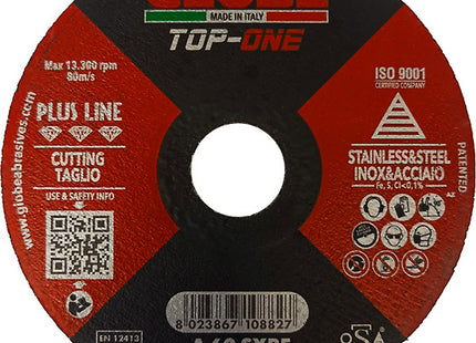 GLOBE DISCO DA TAGLIO PIANO D.MM115X1,0X22,23 INOX/ACCIAIO