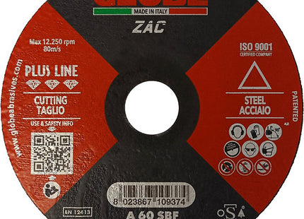 GLOBE DISCO DA TAGLIO PIANO D.MM125X1,6X22,23 ACCIAIO