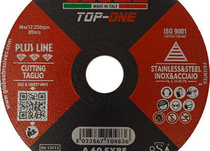 GLOBE DISCO DA TAGLIO PIANO D.MM125X1,0X22,23 INOX/ACCIAIO