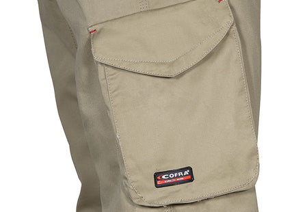 COFRA PANTALONE DRILL MULTITASCHE COLORE CORDA/NERO TG. 56