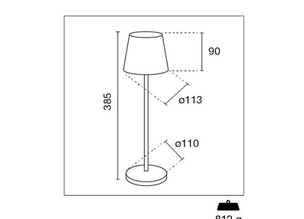 CENTURY LAMPADA DA TAVOLO LED LUME PLUS RICARICABILE CORTEN