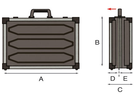 GT LINE VALIGIA PORTAUTENSILI IN ABS E ALLUMINIO MM450X320X160