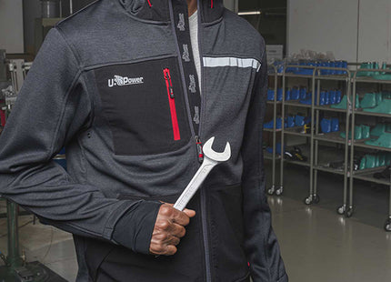 U-POWER FELPA IN TESSUTO CON ZIP GALAXY COLORE ASPHALT GREY TG.M