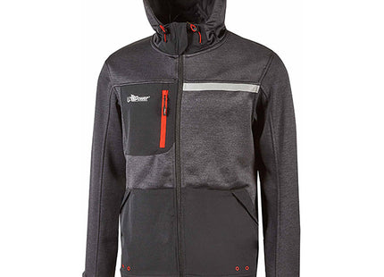 U-POWER FELPA IN TESSUTO CON ZIP GALAXY COLORE ASPHALT GREY TG.M