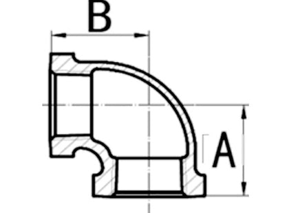 GT COMIS ART1212 GOMITO IN GHISA A 90° FEMMINA/FEMMINA 1"