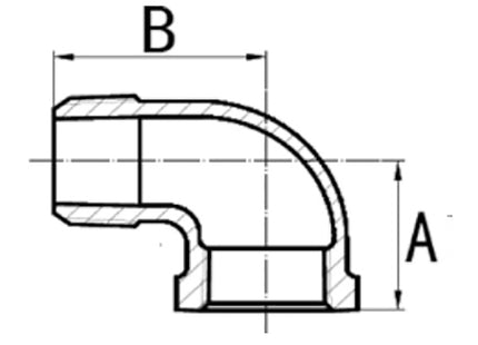 GT COMIS ART1214 GOMITO IN GHISA A 90° MASCHIO/FEMMINA 1"