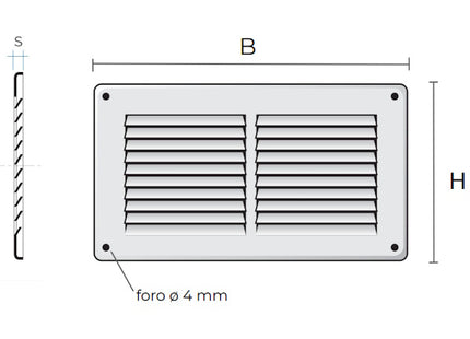 LA VENTILAZIONE GRIGLIA RAME DA SOVRAPPORRE MM240X140