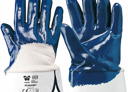 GUANTI 911 BOXER IN TESSUTO JERSEY E NBR COLORE BIANCO/BLU TG.10( L)