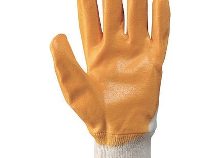 GUANTI BOX MOD. SONORA JERSEY E NBR BIANCO/GIALLO CONF.DA 12 PAIA TG 9