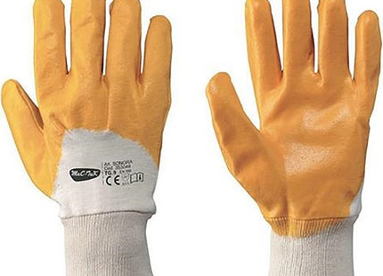 GUANTI BOX MOD. SONORA JERSEY E NBR BIANCO/GIALLO CONF.DA 12 PAIA TG 9