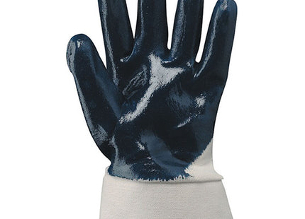 GUANTI MOD. BROK 700 IN JERSEY E NBR COLORE BIANCO/BLU TG10