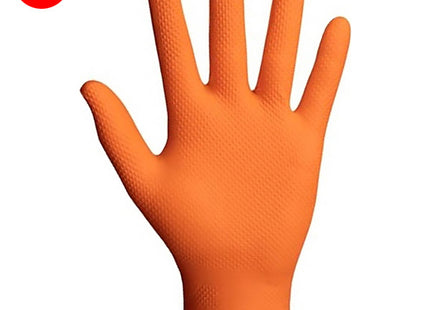 GUANTI MOD. DERMA NYTRIL DIAMANTE COLORE ARANCIO TGM CONF.DA PZ.50*