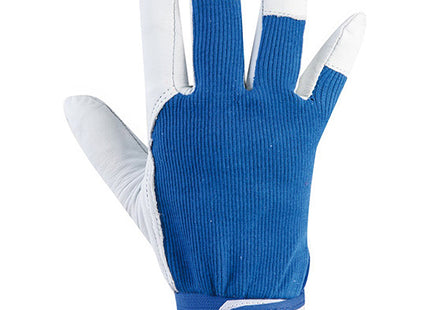 GUANTI IN FIORE DI MAIALINO E COTONE MOD. G520 COLORE BIANCO/BLU TG 8