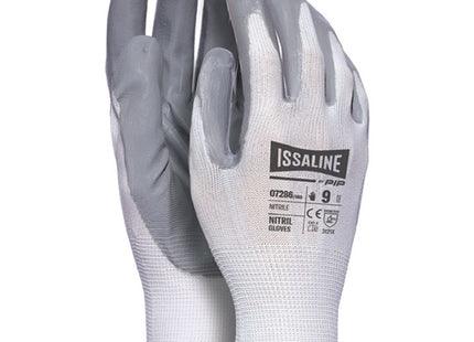 ISSA GUANTI MOD.  07286 IN POLIESTERE E NITRILE COLORE GRIGIO TG 9