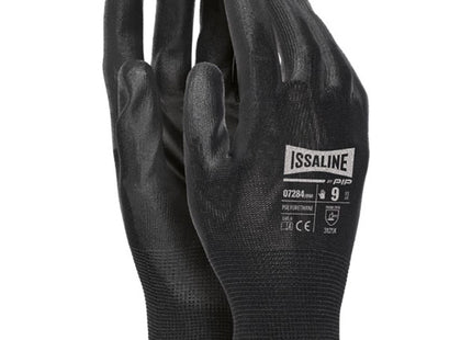 ISSA GUANTI MOD.  07284 IN POLIESTERE E POLIURETANO COLORE NERO TG10