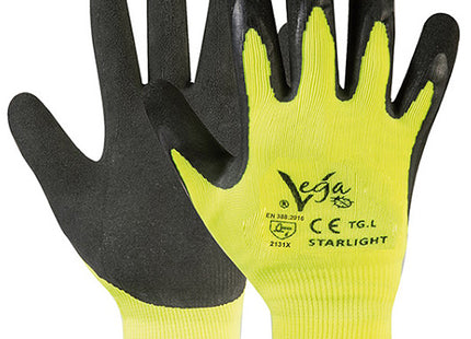 GUANTI MOD. STARLIGHT IN NYLON E LATTICE COLORE GIALLO FLUO/NERO TG M