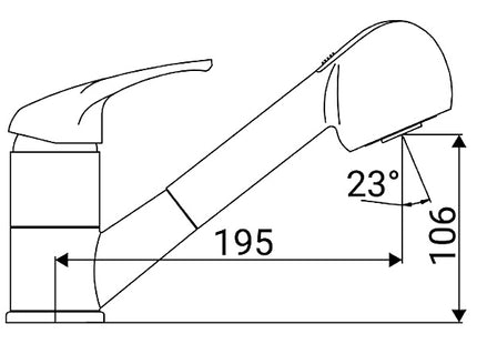 IDRO-BRIC RUBINETTO MISCELATORE LAVELLO CON DOCCIA ESTRAIBILE SERIE SOLE