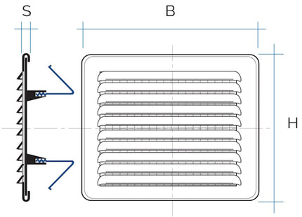 LA VENTILAZIONE GRIGLIA RAME CON MOLLE MM193X165