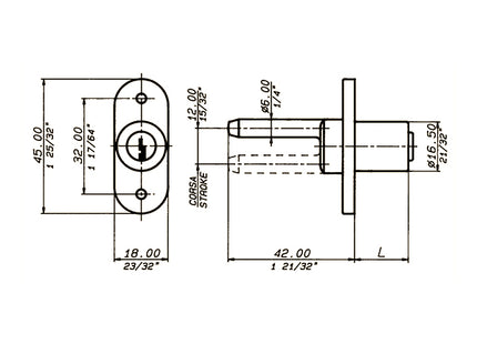 MERONI SERRATURA CHIUSURE MULTIPLE ROTAZIONE 360° CILINDRO D.MM16,5