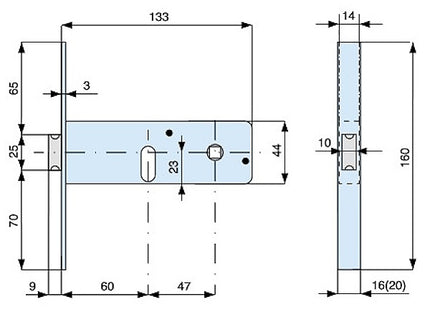 MG SERRATURA INFILARE CON CILINDRO OVALE ART.800 ENTRATA MM60 AMBIDESTRA