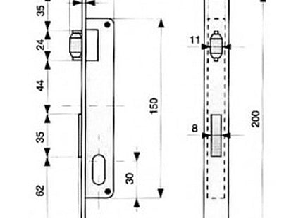 MG SERRATURA INFILARE CON RULLO E CATENACCIO ART.913 ENTRATA MM14 AMBIDX
