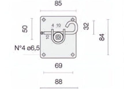 COMUNELLO STAFFA RETTANGOLARE CON COPIGLIA PER SHOWIN S35/S45