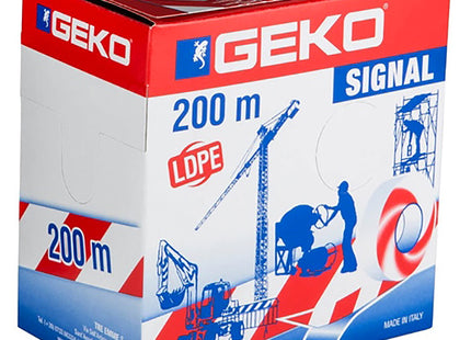 GEKO 200/25 NASTRO SEGNALETICO BIANCO/ROSSO MM.70X200 MT.