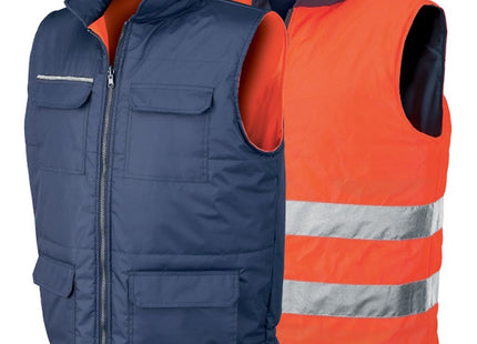 ISSA GILET REVERSE ALTA VISIBILITA' ARANCIO FLUO/BLU NAVY TG.S