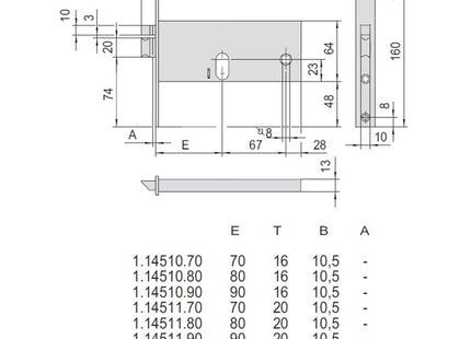 CISA ELETTROSERRATURA DA INFILARE PER FASCE H.MM64 ENTRATA MM90 AMBIDX