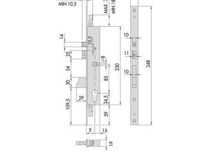 CISA ELETTROSERRATURA DA INFILARE PER MONTANTI ENTRATA MM35