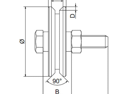 NOVA-FERR RUOTA ZINCATA GOLA AD Y D.MM 60 1 CUSCINETTO
