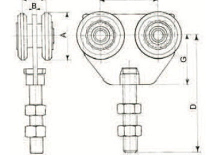 NOVA-FERR CARRELLO A 4 CUSCINETTI IN ACCIAIO ZINCATO M 8 D.MM24
