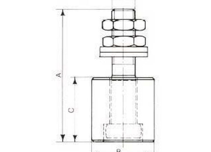 NOVA-FERR OLIVA IN NYLON NERO MM30X40 CON PERNO IN ACCIAIO ZINCATO M14