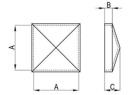 NOVA-FERR COPRIPILASTRO QUADRATO A SALDARE IN ACCIAIO MM 20X 20