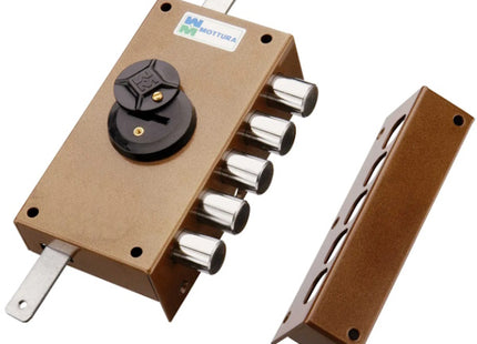 MOTTURA SERRATURA APPLICARE DOPPIA MAPPA TRIPLICE ENTRATA MM42 DX 20.527