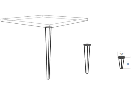 MINUTEX GAMBA IN FILO PER TAVOLO MOD. WIRE ACCIAIO BIANCO H.CM71