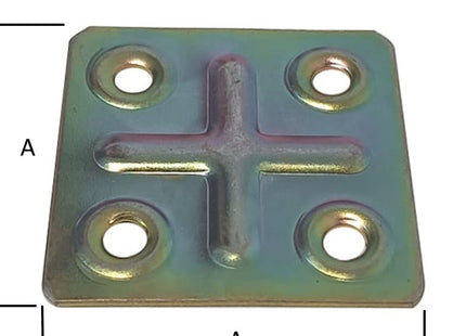 MINUTEX PIASTRA GIUNZIONE 4 FORI MM 50X50X1 ACCIAIO ZINCATO CONF.PZ4