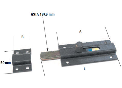 MINUTEX CATENACCIO TRASVERSALE IN ACCIAIO BRONZATO MM190