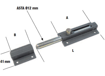 MINUTEX CATENACCIO PORTALUCCHETTO ASTA TONDA IN ACCIAIO BRONZATO MM160
